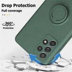 Til Samsung Galaxy A53 5G Ring Kickstand Design Flydende Silikone Telefoncover Ridsefast Cover med Snor