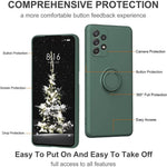 Til Samsung Galaxy A53 5G Ring Kickstand Design Flydende Silikone Telefoncover Ridsefast Cover med Snor