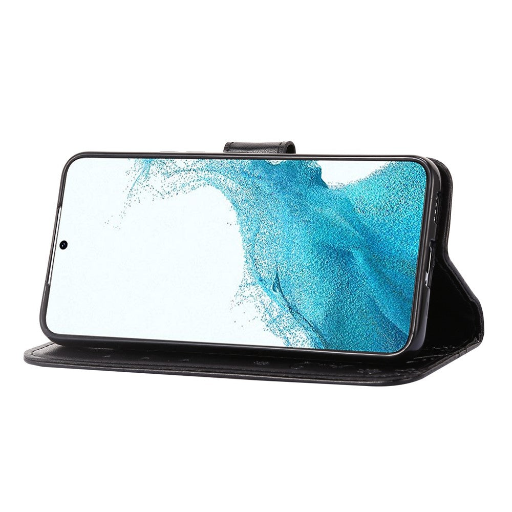 For Samsung Galaxy A73 5G Butterfly Flower Imprinted Wallet Phone Case PU Leather Folio Flip Cover with Stand/Strap