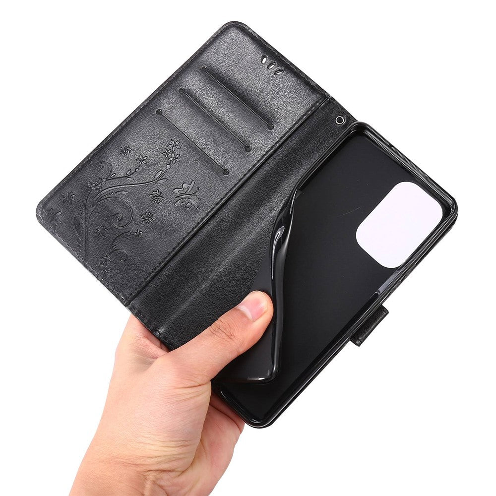 For Samsung Galaxy A73 5G Butterfly Flower Imprinted Wallet Phone Case PU Leather Folio Flip Cover with Stand/Strap