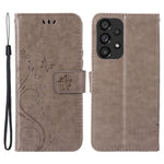 For Samsung Galaxy A73 5G Butterfly Flower Imprinted Wallet Phone Case PU Leather Folio Flip Cover with Stand/Strap