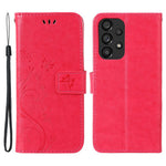 For Samsung Galaxy A73 5G Butterfly Flower Imprinted Wallet Phone Case PU Leather Folio Flip Cover with Stand/Strap