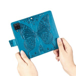Big Butterfly Imprinting Leather Phone Shell for Samsung Galaxy M33 5G (Global Version), Full Coverage PU Leather Case with Stand Wallet + Handy Strap