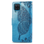 Big Butterfly Imprinting Leather Phone Shell for Samsung Galaxy M33 5G (Global Version), Full Coverage PU Leather Case with Stand Wallet + Handy Strap