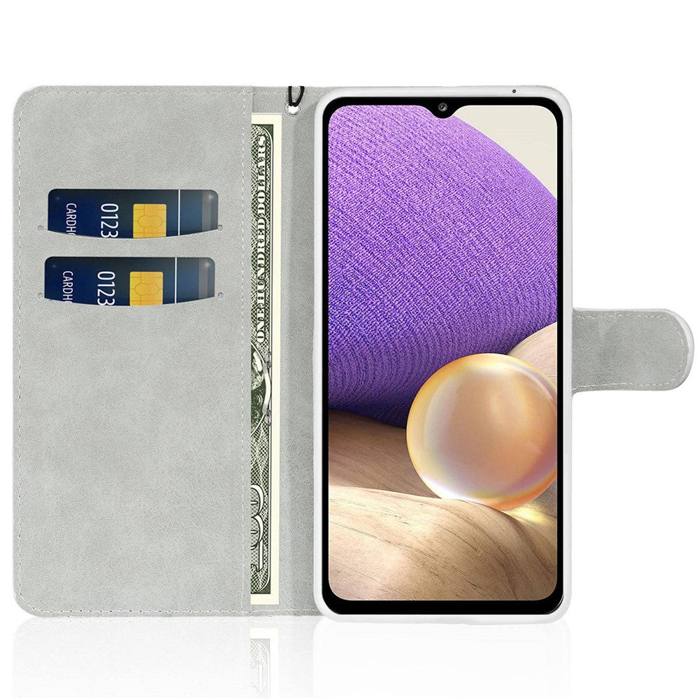 Til Samsung Galaxy A13 4G Glitter Pailletter Splejsning Cover PU Læder Stander Aftagelig Håndledsrem Flip Tegnebog Telefon Etui