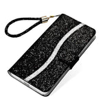 Til Samsung Galaxy A13 4G Glitter Pailletter Splejsning Cover PU Læder Stander Aftagelig Håndledsrem Flip Tegnebog Telefon Etui