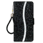 Til Samsung Galaxy A13 4G Glitter Pailletter Splejsning Cover PU Læder Stander Aftagelig Håndledsrem Flip Tegnebog Telefon Etui