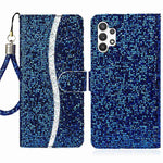 Til Samsung Galaxy A13 4G Glitter Pailletter Splejsning Cover PU Læder Stander Aftagelig Håndledsrem Flip Tegnebog Telefon Etui