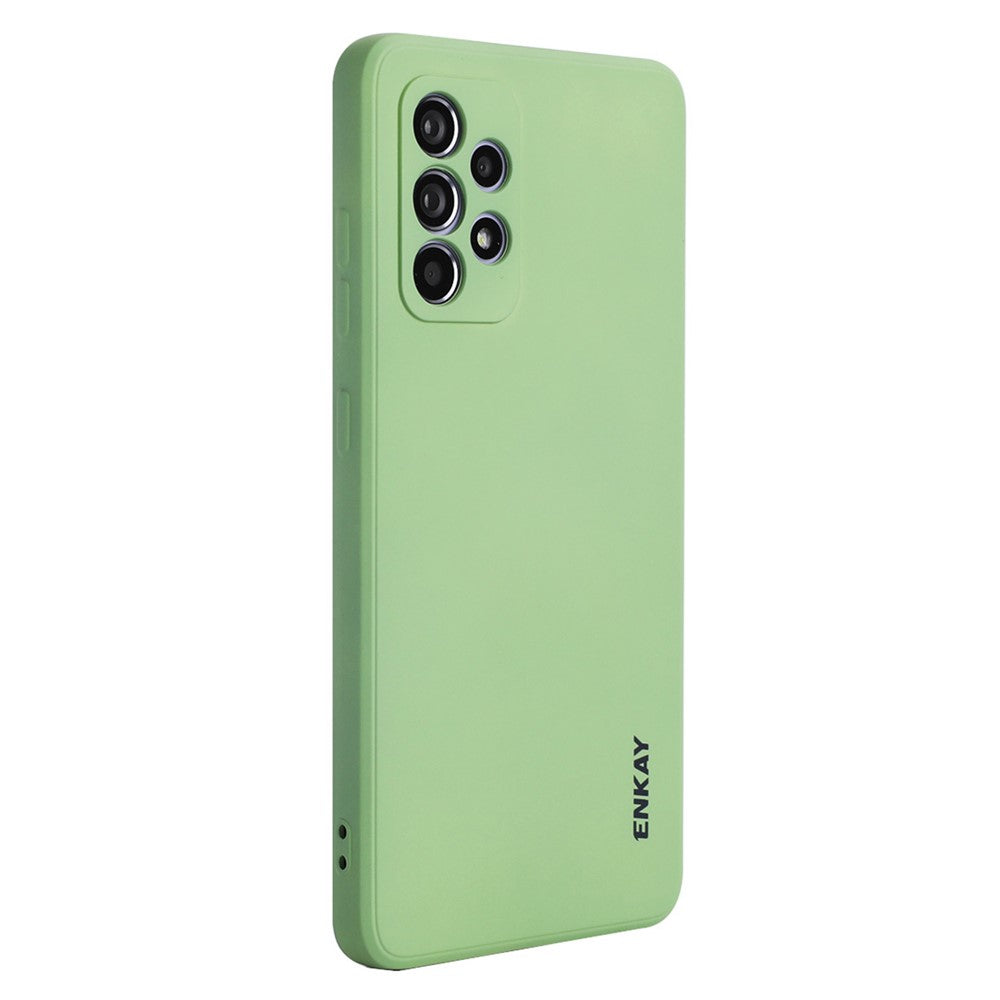 ENKAY HAT PRINCE Liquid Silicone Case for Samsung Galaxy A52 4G/5G/A52s 5G, Shockproof Straight Edge Design Camera Protection Lens Protector Cover