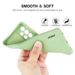 ENKAY HAT PRINCE Liquid Silicone Case for Samsung Galaxy A52 4G/5G/A52s 5G, Shockproof Straight Edge Design Camera Protection Lens Protector Cover