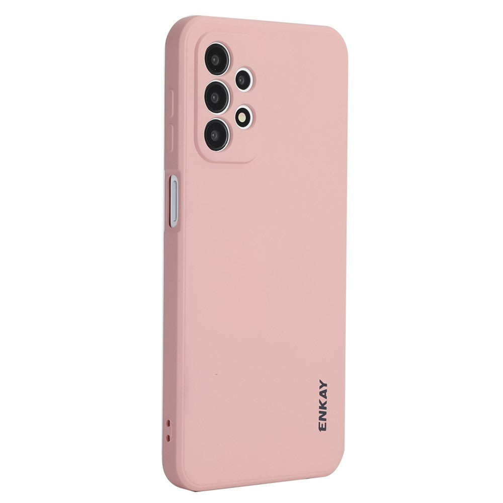 ENKAY HAT PRINCE Flytande Silikonskal till Samsung Galaxy A23 4G / 5G (Global Version), Anti-kollision Rak Kant Design Kameraskydd Linsskydd Skyddsfodral