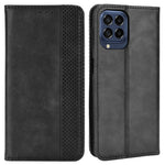 Phone Cover for Samsung Galaxy M33 5G (Global Version), Well-protected Anti-scratch Auto-Absorbed Retro Surface Wallet Stand Leather Phone Accessory