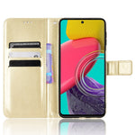 For Samsung Galaxy M33 5G (Global Version) Crazy Horse Texture Wallet Flip Cover PU Leather TPU Inner Shell Magnetic Closure Stand Function Folio Case with Strap