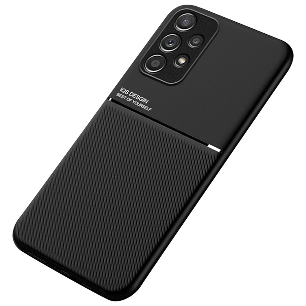 Samsung Galaxy A73 5G Slitstarkt mobilskal i PU-läder med precisa utskärningar och TPU-tryck med inbyggd magnetisk metallplåt
