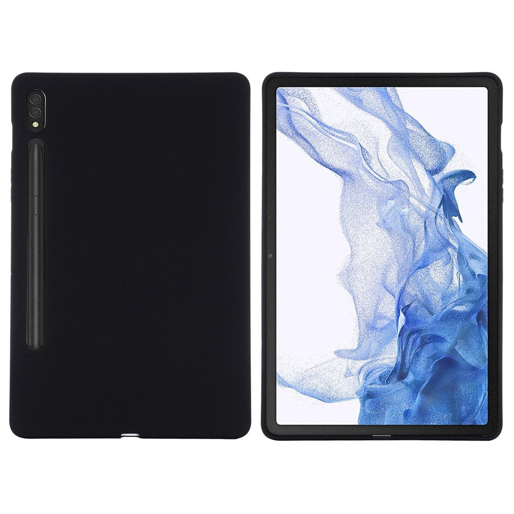 For Samsung Galaxy Tab S8 Ultra Microfiber Lining Anti-scratch Slim Tablet Case Liquid Silicone Protective Cover