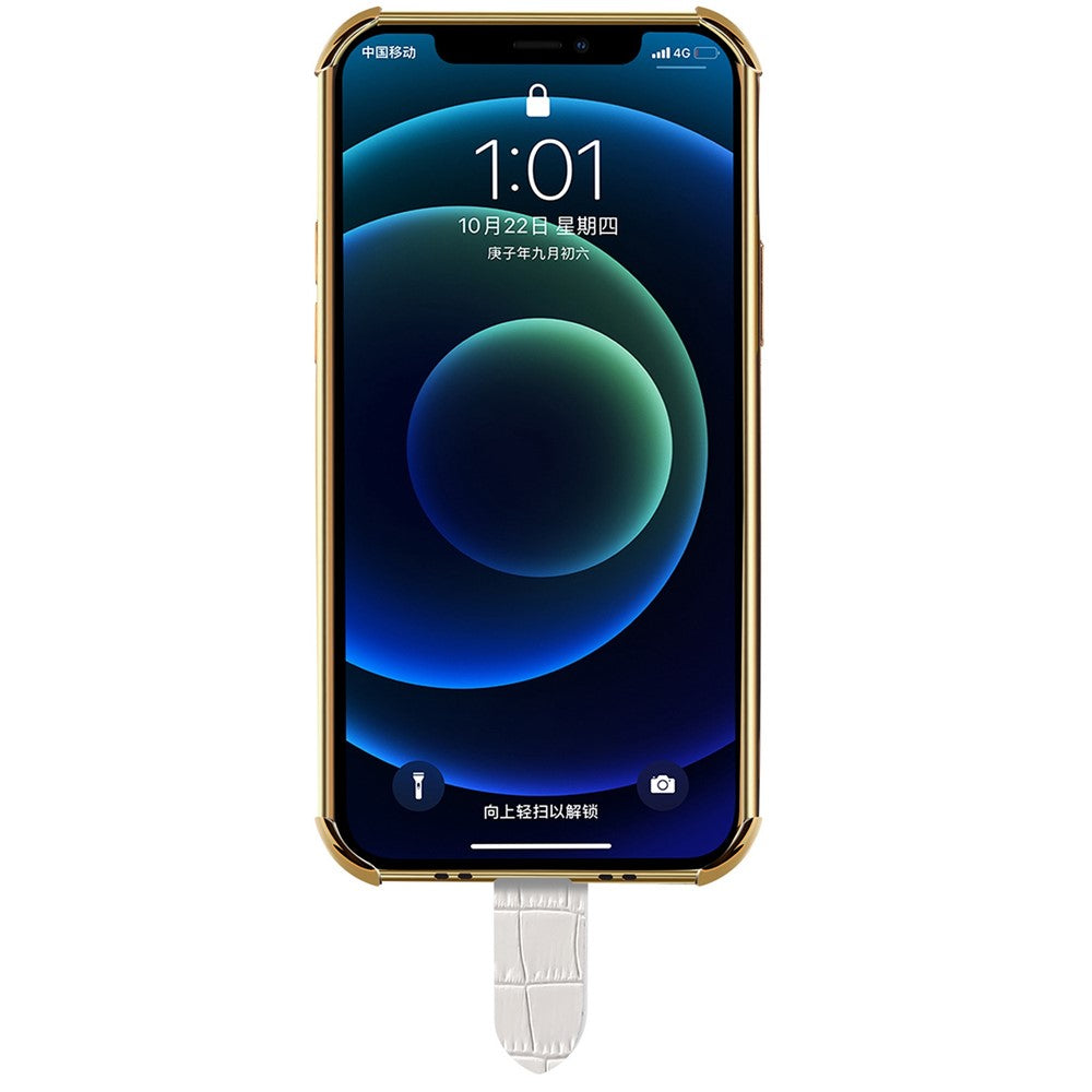 Til Samsung Galaxy A13 4G Stødsikkert Elektroplateret Krokodillemønster Telefoncover Ridsefast Beskyttende Mobilcover PU Læderbelagt TPU Skal med Håndrem og Støttefod