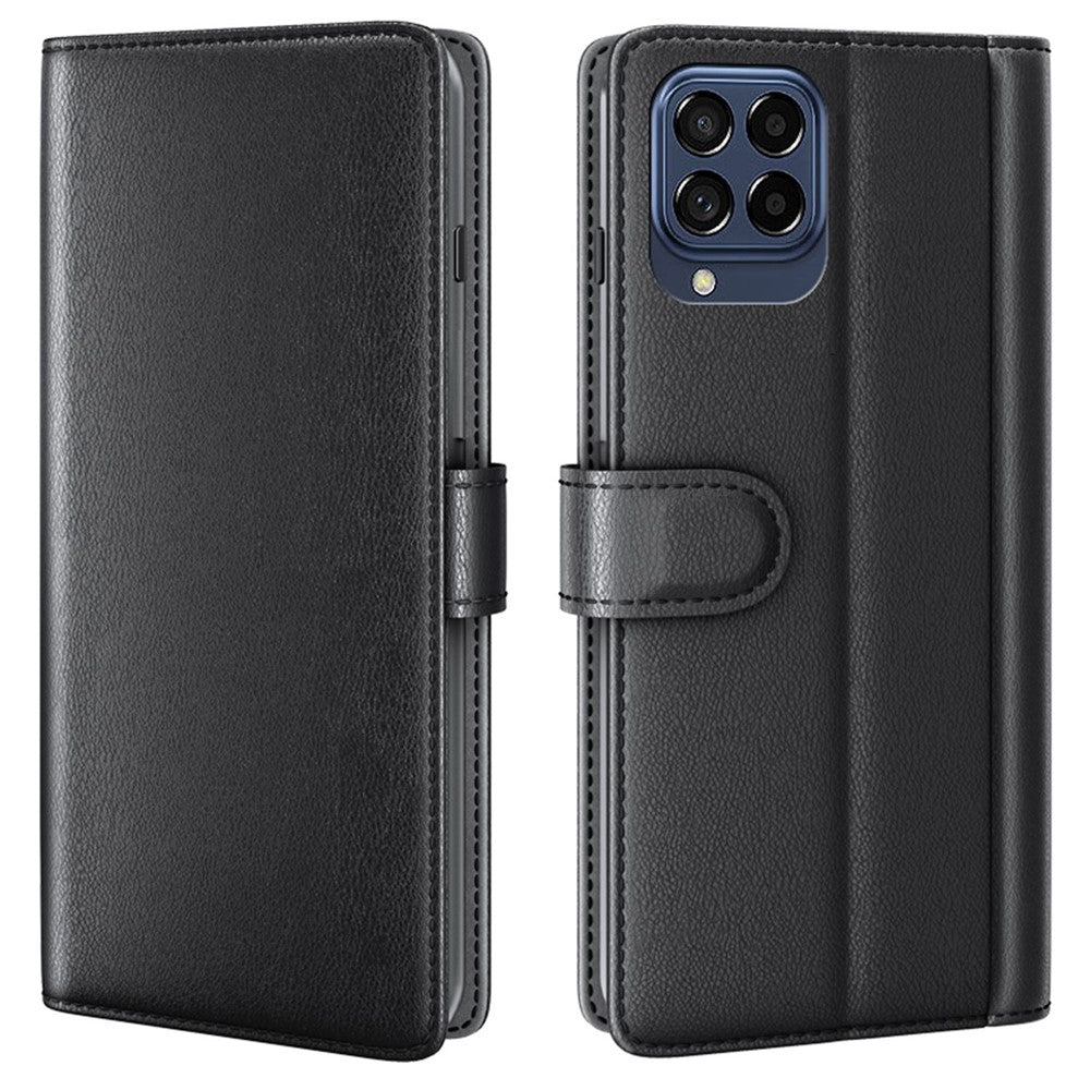 For Samsung Galaxy M33 5G (Global) Case Genuine Split Leather Phone Cover with Wallet Stand