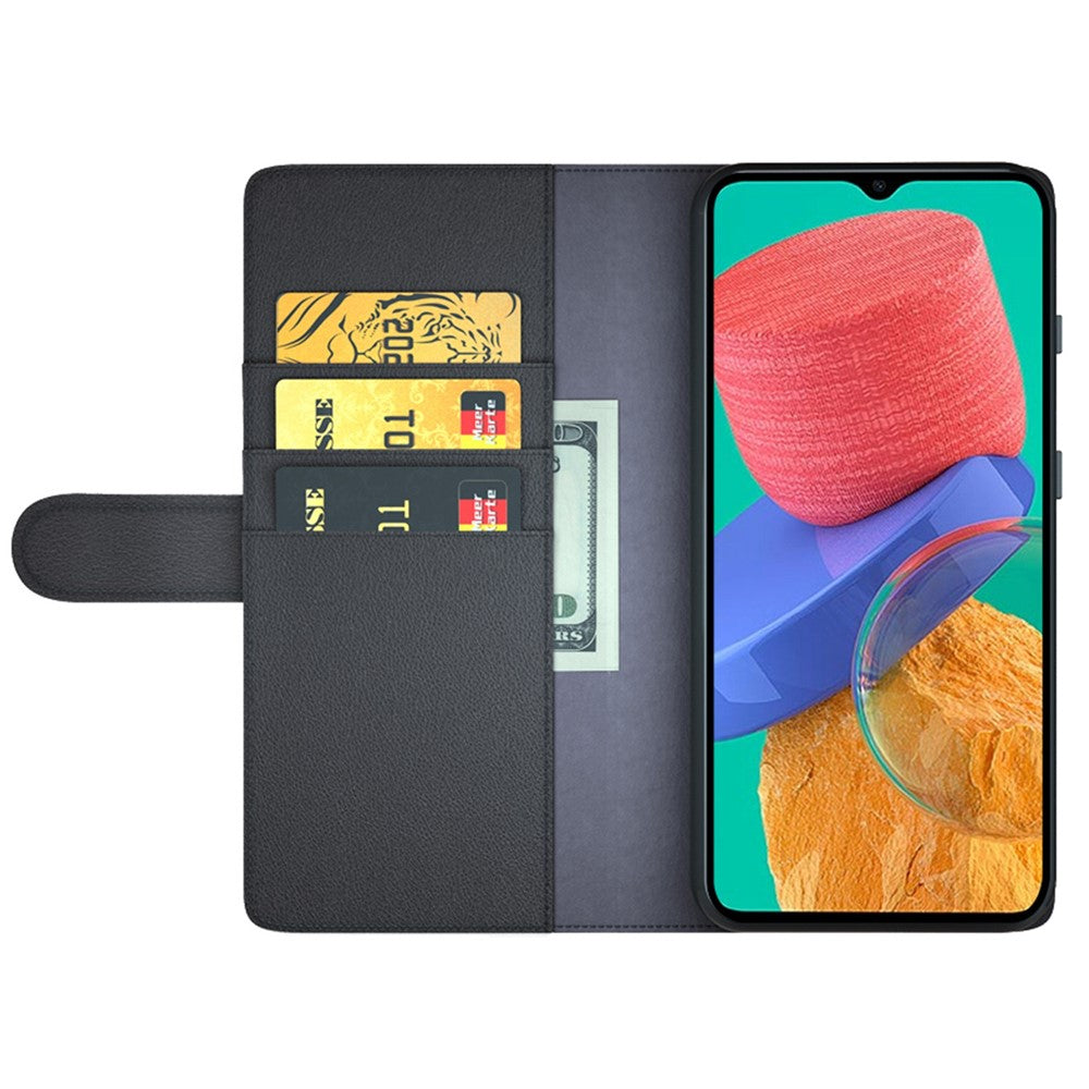 For Samsung Galaxy M33 5G (Global) Case Genuine Split Leather Phone Cover with Wallet Stand