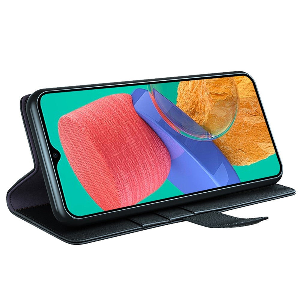For Samsung Galaxy M33 5G (Global) Case Genuine Split Leather Phone Cover with Wallet Stand
