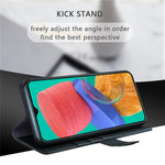 For Samsung Galaxy M33 5G (Global) Case Genuine Split Leather Phone Cover with Wallet Stand