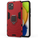 For Samsung Galaxy A03 (166.5mm) TPU+PC Shockproof Protection Case Military Grade Armor Ring Holder Back Cover
