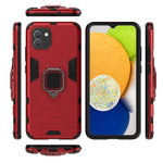 For Samsung Galaxy A03 (166.5mm) TPU+PC Shockproof Protection Case Military Grade Armor Ring Holder Back Cover