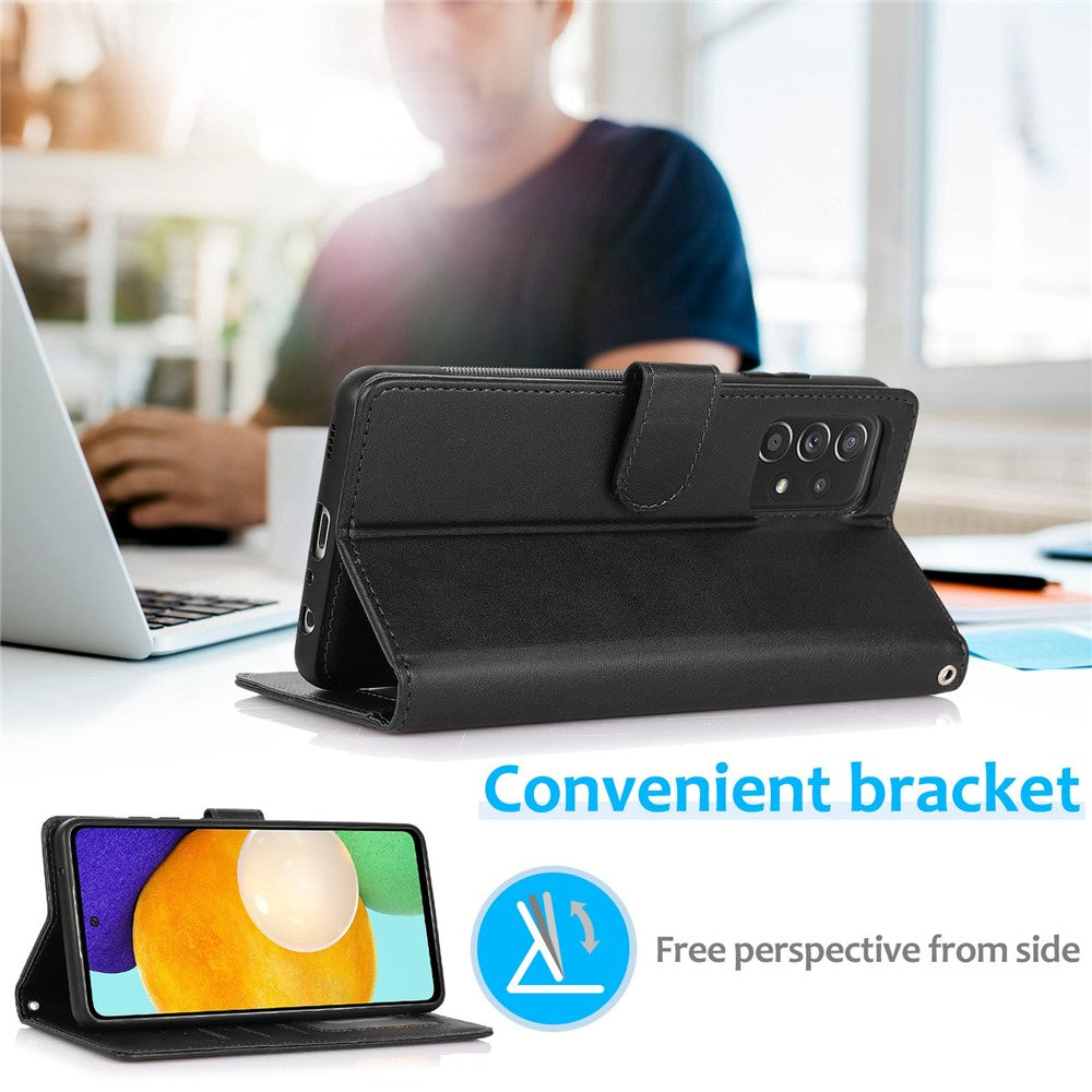 For Samsung Galaxy A32 5G/M32 5G Magnetic Detachable 2-in-1 PU Leather Case Stand Feature Wallet Shockproof Removable Phone Cover with Wrist Strap