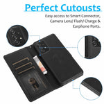 For Samsung Galaxy A32 5G/M32 5G Magnetic Detachable 2-in-1 PU Leather Case Stand Feature Wallet Shockproof Removable Phone Cover with Wrist Strap