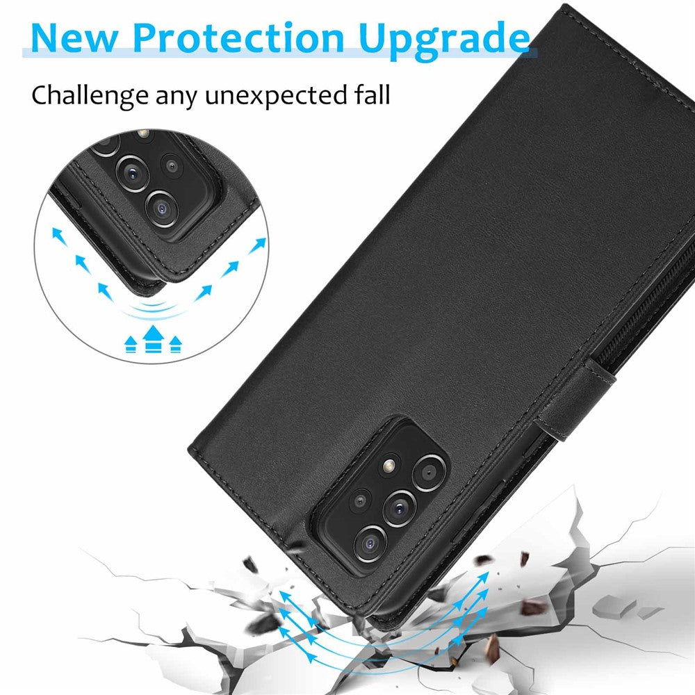 For Samsung Galaxy A32 5G/M32 5G Magnetic Detachable 2-in-1 PU Leather Case Stand Feature Wallet Shockproof Removable Phone Cover with Wrist Strap