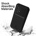 LOVE MEI Metall + Silikon Hybridskal med Härdat Glasfilm för Samsung Galaxy A53 5G Dammtätt mobilskal