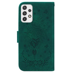 Til Samsung Galaxy A23 5G (global version) / 4G Anti-drop Telefoncover med prægede roser og sommerfugle-mønster i læder, slagfast pungetui med stander