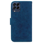 For Samsung Galaxy M33 5G (Global Version) Anti-scratch Phone Cover Imprinting Roses Butterflies Pattern Shockproof Leather Phone Case Wallet Stand