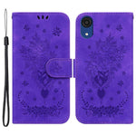 For Samsung Galaxy A03 Core Anti-Scratch Full Protection Cover Imprinting Roses Butterflies Pattern Shockproof Leather Case Wallet Stand with Strap