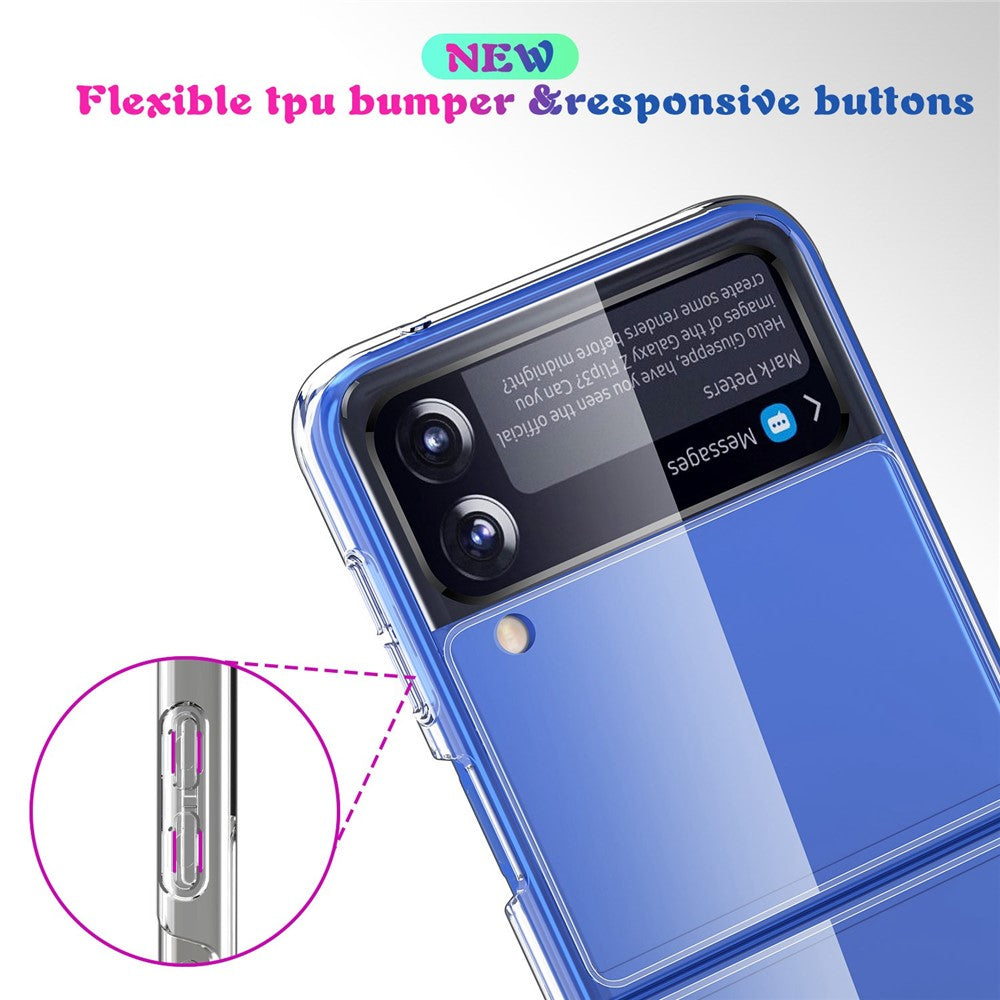 For Samsung Galaxy Z Flip4 5G Crystal Clear Case Hard PC Back Soft TPU Bumper Edge Anti-Scratch Cover