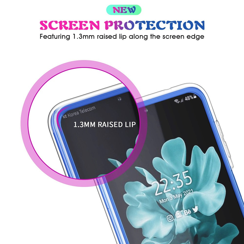 For Samsung Galaxy Z Flip4 5G Crystal Clear Case Hard PC Back Soft TPU Bumper Edge Anti-Scratch Cover