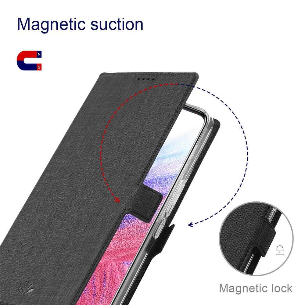 VILI K Series Stand Wallet Leather Case for Samsung Galaxy A53 5G, Double Magnetic Clasp Phone Cover