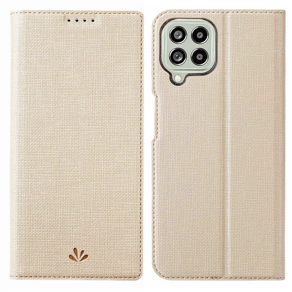 VILI DMX-serien til Samsung Galaxy M33 5G (global version) Standertelefonetui i PU-læder med håndfri anti-fald-funktion og kortholder
