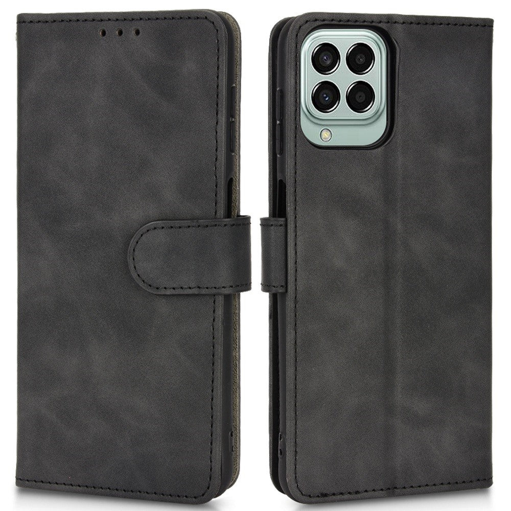 For Samsung Galaxy M33 5G (Global Version) PU Leather Wallet Case Stand Magnetic Closure Skin-touch Feeling Shockproof Flip Cover