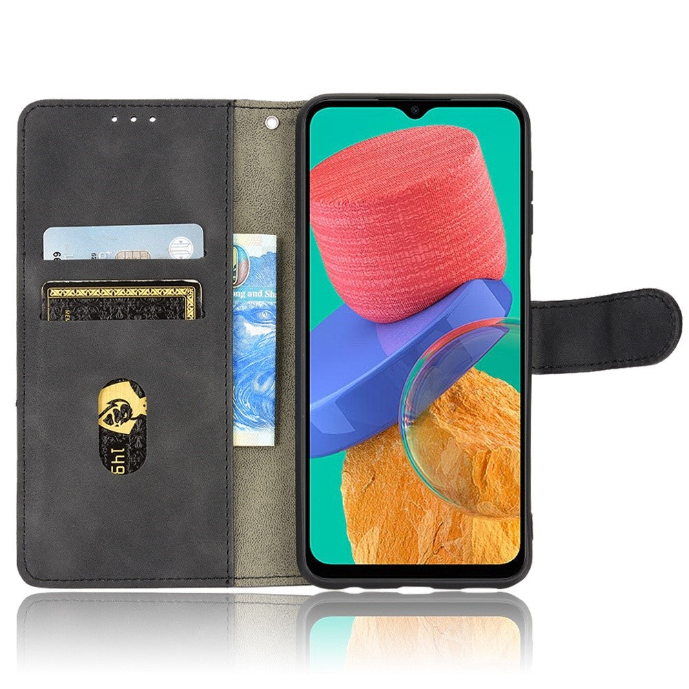 For Samsung Galaxy M33 5G (Global Version) PU Leather Wallet Case Stand Magnetic Closure Skin-touch Feeling Shockproof Flip Cover