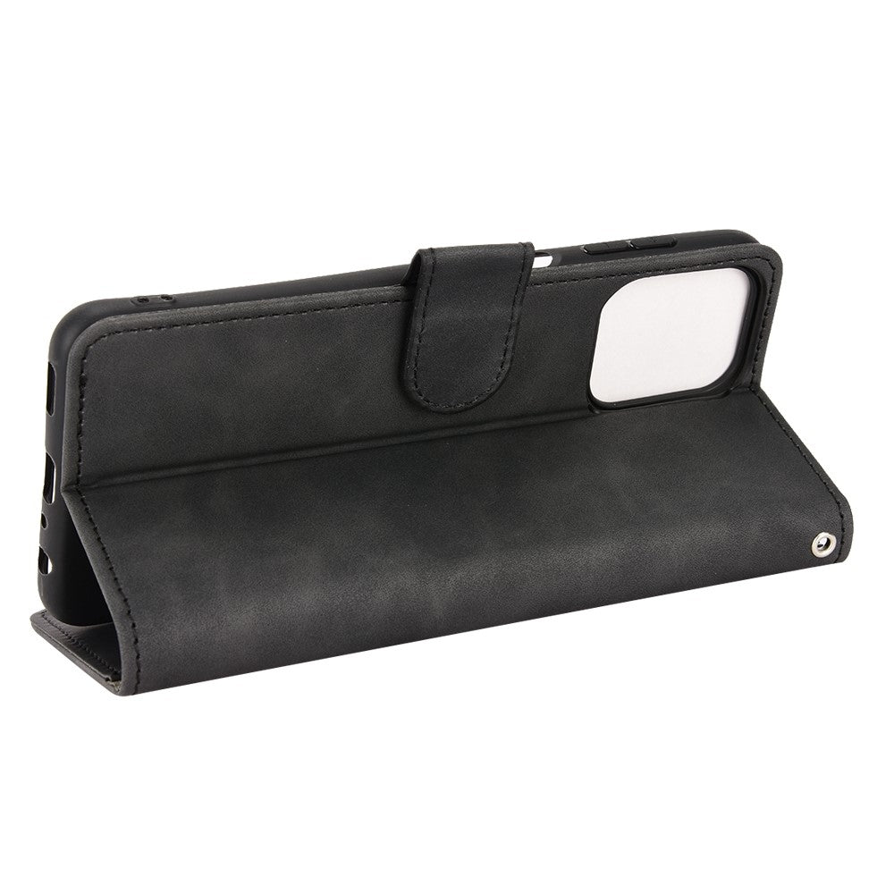 For Samsung Galaxy M33 5G (Global Version) PU Leather Wallet Case Stand Magnetic Closure Skin-touch Feeling Shockproof Flip Cover