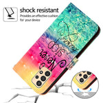 Til Samsung Galaxy A13 4G læderetui 3D-mønsterprint pung stander mobilcover med rem