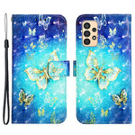 Til Samsung Galaxy A13 4G læderetui 3D-mønsterprint pung stander mobilcover med rem