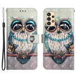 Til Samsung Galaxy A13 4G læderetui 3D-mønsterprint pung stander mobilcover med rem