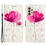 Til Samsung Galaxy A13 4G læderetui 3D-mønsterprint pung stander mobilcover med rem