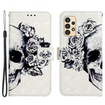 Til Samsung Galaxy A13 4G læderetui 3D-mønsterprint pung stander mobilcover med rem