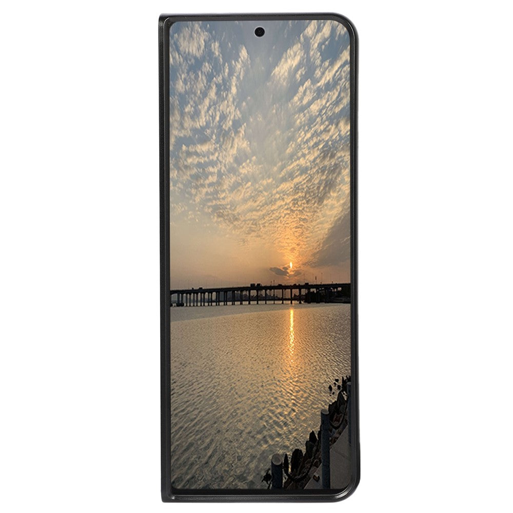 Til Samsung Galaxy Z Fold4 5G Anti-drop Telefoncover Kulfibertekstur Cover PU Læderbelagt PC Mobiltelefon Beskyttelsescover