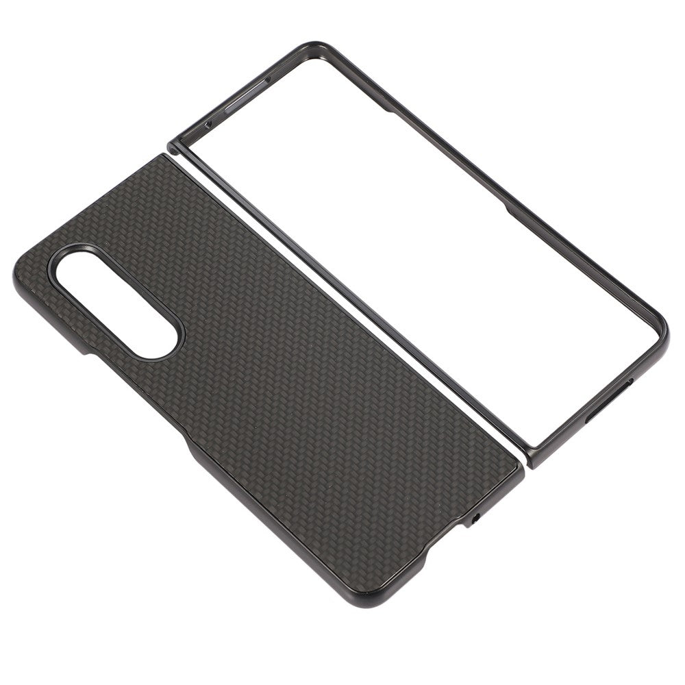 Til Samsung Galaxy Z Fold4 5G Anti-drop Telefoncover Kulfibertekstur Cover PU Læderbelagt PC Mobiltelefon Beskyttelsescover