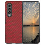 Til Samsung Galaxy Z Fold4 5G Anti-drop Telefoncover Kulfibertekstur Cover PU Læderbelagt PC Mobiltelefon Beskyttelsescover