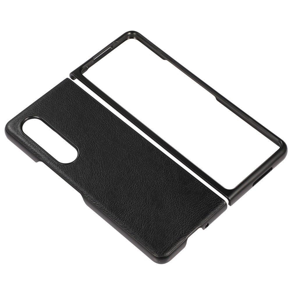 For Samsung Galaxy Z Fold4 5G PU Leather Coated TPU + PC Shockproof Cover Litchi Texture Anti-slip Grip Back Case