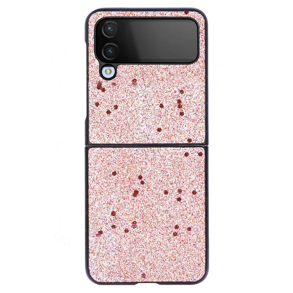 Samsung Galaxy Z Flip4 5G Glitter Skin Skyddande Skal PU Läderbelagd PC Halkfri Stötsäkert Skyddande mobilskal